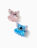 Lot de 2 mini pinces à cheveux Stitch pour bébés et petites filles, bleu/rose – Image 2