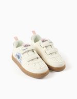 Baskets pour filles avec imprimé Stitch et fermeture auto-agrippante, beige clair – Image 2