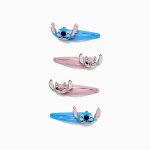 Lot de 4 pinces à cheveux Stitch et Angel pour bébés et petites filles, bleu/rose