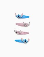 Lot de 4 pinces à cheveux Stitch et Angel pour bébés et petites filles, bleu/rose