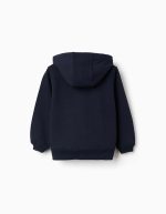 Veste polaire à capuche avec M brodé pour filles, bleu marine – Image 2