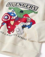 Sweat-shirt brossé à motifs Avengers pour garçons, blanc – Image 3