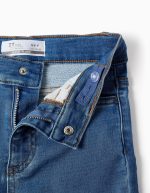 Jean évasé bleu pour fille, avec taille ajustable et poches. – Image 3