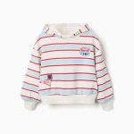 Pull blanc à manches longues STITCH pour fille