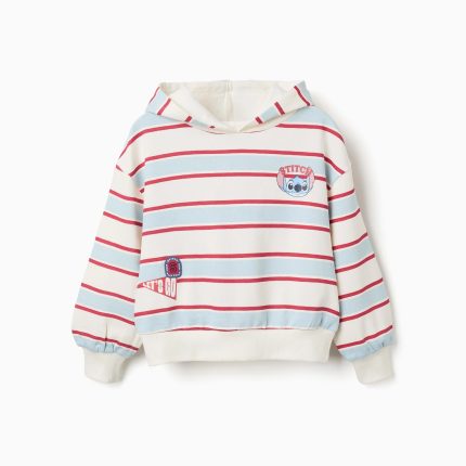 Pull blanc à manches longues STITCH pour fille