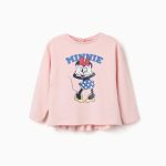 T-shirt à manches longues rose à imprimé Minnie pour bébés et petites filles