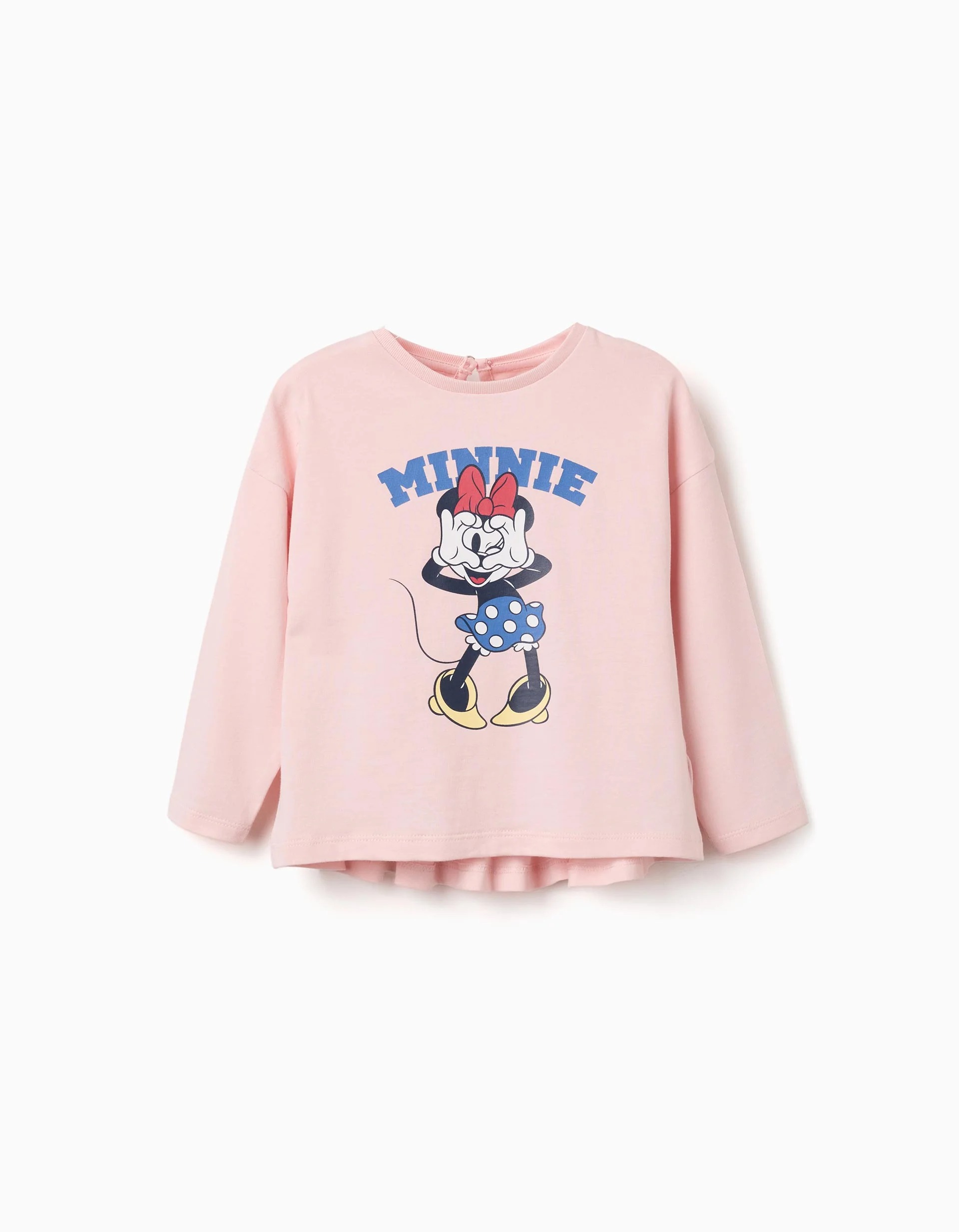 31082735038-0 T-shirt à manches longues rose à imprimé Minnie pour bébés et petites filles – Image 1