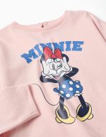 T-shirt à manches longues rose à imprimé Minnie pour bébés et petites filles – Image 3