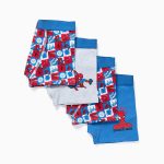 Lot de 4 boxers en coton imprimés Spider-Man pour garçons, bleu/gris