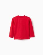 T-shirt à manches longues en coton rouge avec imprimé ZY en relief pour bébé garçon – Image 2
