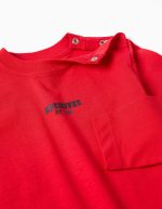 T-shirt à manches longues en coton rouge avec imprimé ZY en relief pour bébé garçon – Image 3