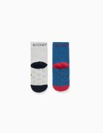 Lot de 2 paires de chaussettes antidérapantes en éponge à motif Mickey pour bébé garçon, multicolores – Image 2