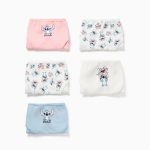 Lot de 5 culottes en coton à motifs Stitch pour filles, multicolores