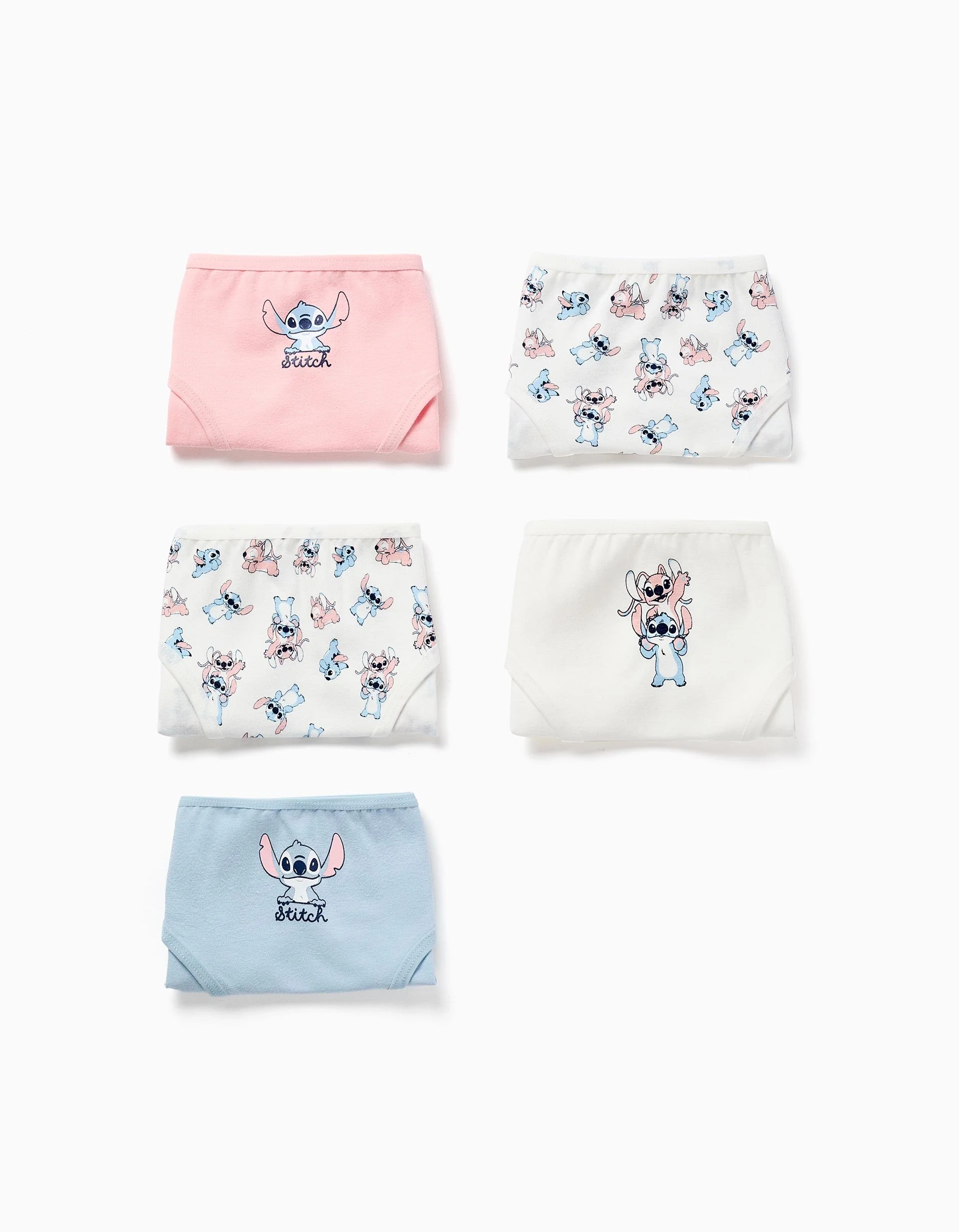 31083227035-0 Lot de 5 culottes en coton à motifs Stitch pour filles, multicolores – Image 1