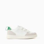 Baskets ZY Move à scratch pour enfants, blanc/gris/vert