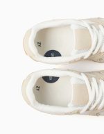 Baskets à lacets et semelle en caoutchouc antidérapante pour filles, beige/blanc – Image 3