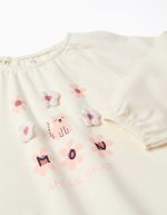 Pyjama en coton à manches longues avec fleurs pour bébé fille, blanc/rose – Image 3