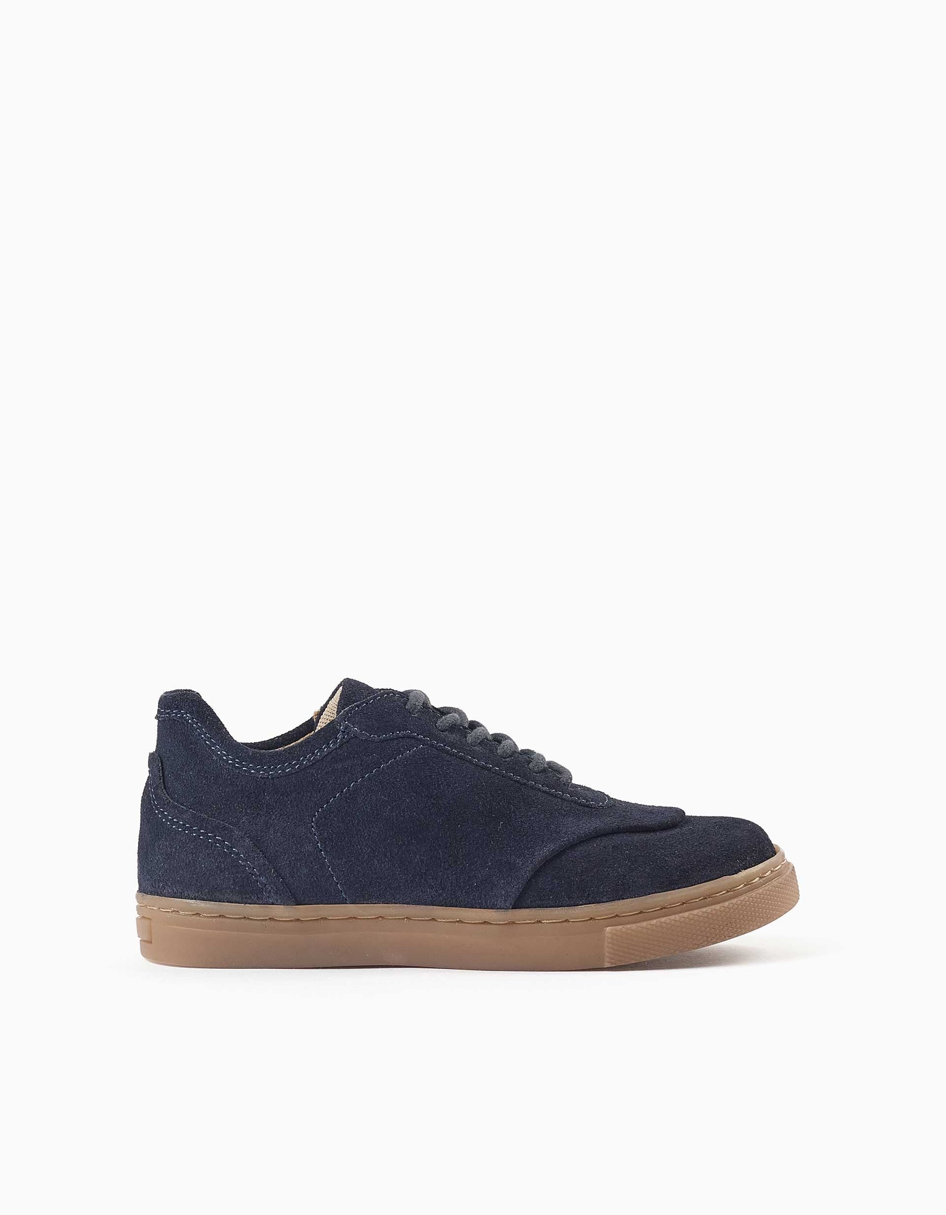 31083560625-0 Baskets en cuir bleu marine pour garçon – Image 1