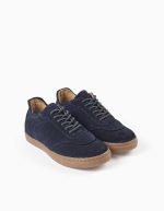 Baskets en cuir bleu marine pour garçon – Image 2