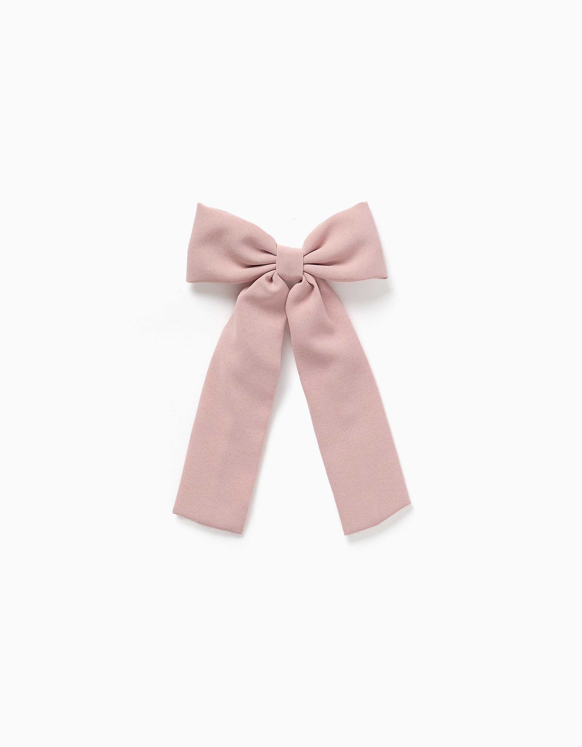 31083618030-0 Barrette à long nœud pour bébés et petites filles, rose clair – Image 1