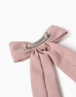 Barrette à long nœud pour bébés et petites filles, rose clair – Image 2