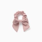 Chouchou à nœud pour bébés et petites filles, rose clair