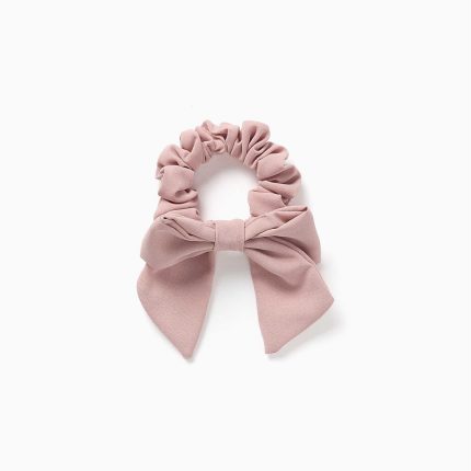 Chouchou à nœud pour bébés et petites filles, rose clair