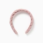 Bandeau tressé pour filles, rose clair