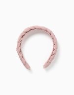 Bandeau tressé pour filles, rose clair