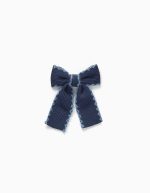 Barrette à nœud tricoté pour bébés et petites filles, bleu marine
