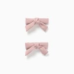 Lot de 2 pinces à cheveux avec petits nœuds pour bébés et petites filles, rose clair
