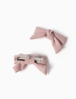 Lot de 2 pinces à cheveux avec petits nœuds pour bébés et petites filles, rose clair – Image 2