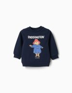 Sweat-shirt en coton bleu marine à imprimé Paddington pour bébé garçon