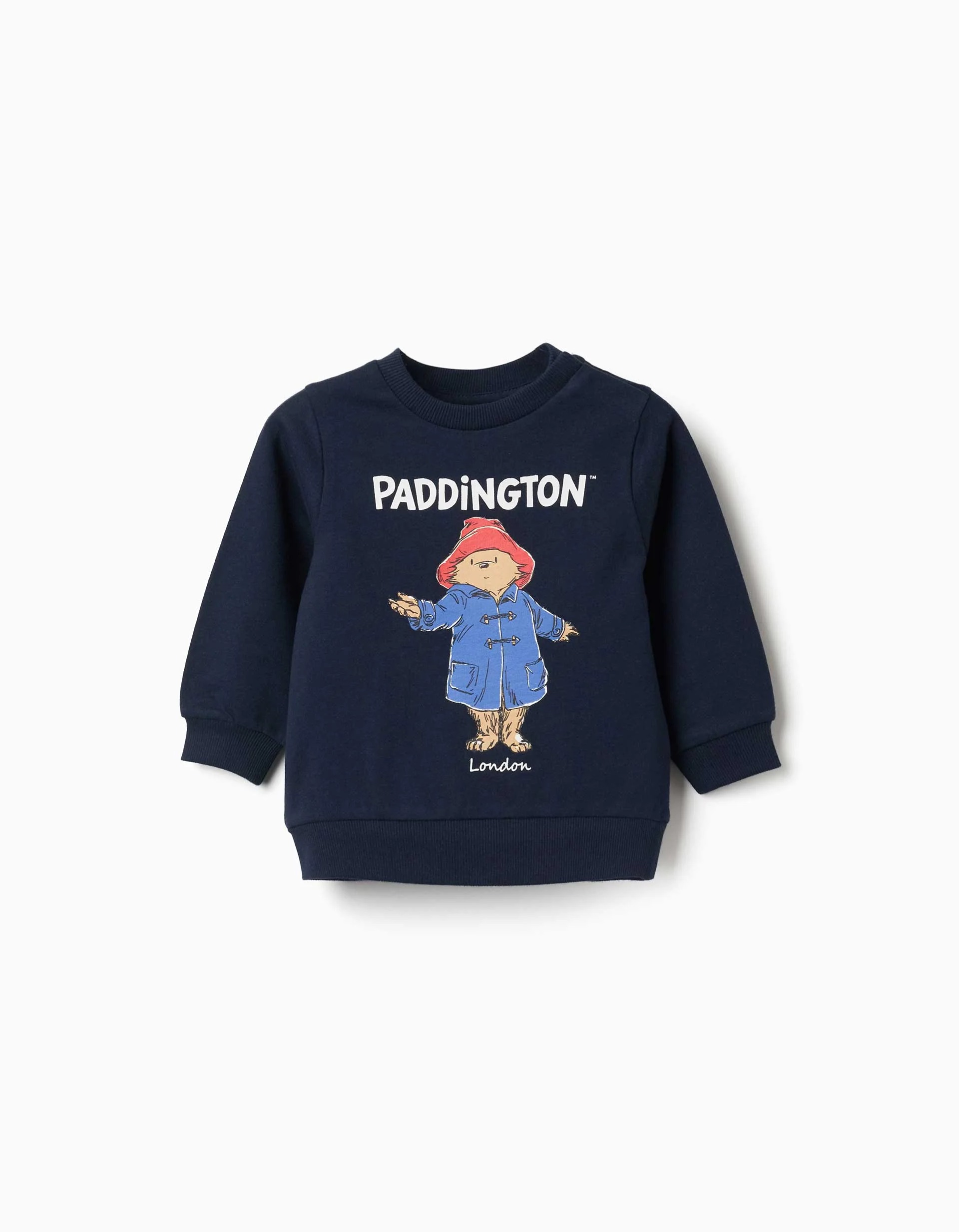 31083736006-0 Sweat-shirt en coton bleu marine à imprimé Paddington pour bébé garçon – Image 1