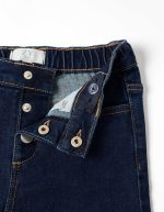 Jean à jambes larges avec boutons-pression sur le devant pour bébé fille, bleu foncé – Image 3