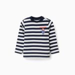 T-shirt rayé à manches longues avec Paddington pour bébé garçon, blanc/bleu