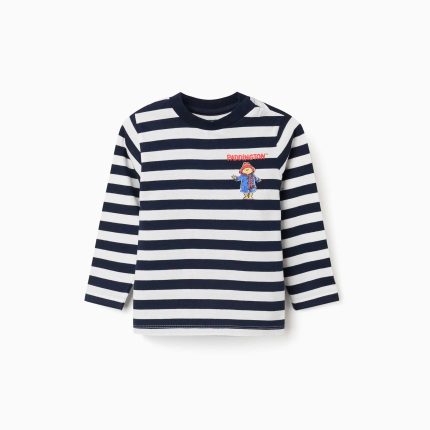 T-shirt rayé à manches longues avec Paddington pour bébé garçon, blanc/bleu
