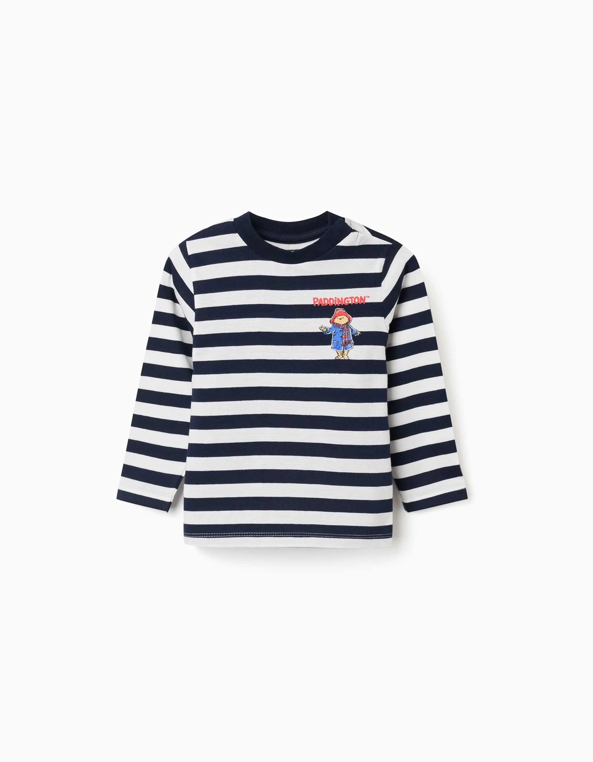 31083788006-0 T-shirt rayé à manches longues avec Paddington pour bébé garçon, blanc/bleu – Image 1