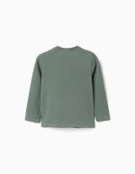 T-shirt à manches longues en coton vert foncé, motif Paddington, pour bébé garçon. – Image 2