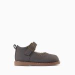 Chaussures Mary Jane à détails perforés pour bébés filles, marron foncé