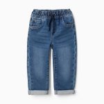 Jean à enfiler avec cordon de serrage pour bébé garçon, bleu