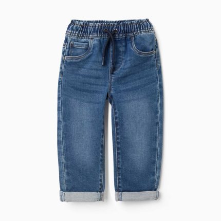 Jean à enfiler avec cordon de serrage pour bébé garçon, bleu