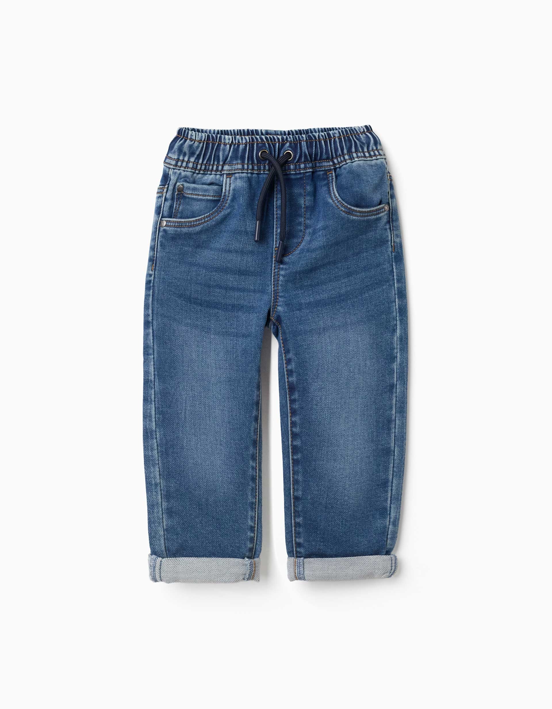 31083963003-0 Jean à enfiler avec cordon de serrage pour bébé garçon, bleu – Image 1