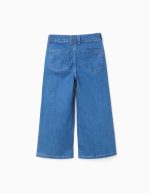 Jean à jambes larges avec poches avant et arrière pour filles, bleu – Image 2