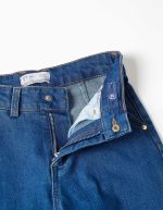 Jean à jambes larges avec poches avant et arrière pour filles, bleu – Image 3