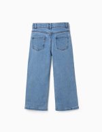 Pantalon en jean coupe droite à 5 poches pour fille, bleu – Image 2