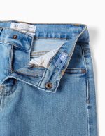 Pantalon en jean coupe droite à 5 poches pour fille, bleu – Image 3