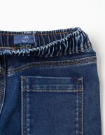 Pantalon de jogging en denim bleu foncé avec cordon de serrage et 5 poches pour garçon – Image 3