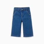 Jean à jambes larges et 4 poches pour bébé fille, bleu