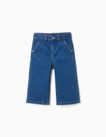 Jean à jambes larges et 4 poches pour bébé fille, bleu